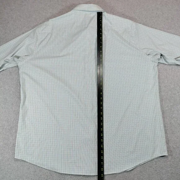 Peter Millar Summer Comfort Shirt Mens XXL Blue Green Plaid Button Down - Picture 8 of 9